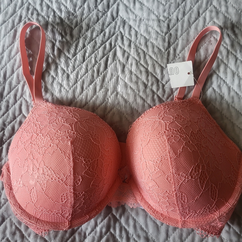 Urban Outfitters Coral Lace Bra
